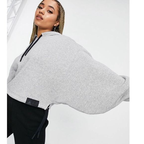 Adidas studio fleece lounge hoodie S - Picture 1 of 8